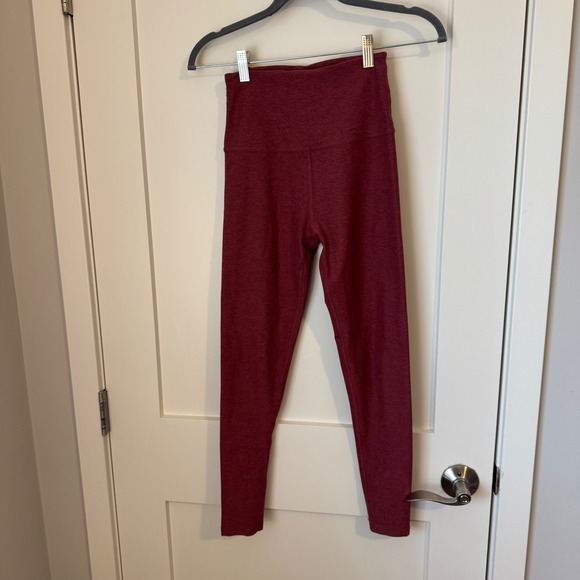 Beyond Yoga Pants - Beyond Yoga Spacedye High Waisted Leggings Small Heathered Dark Red Burgundy
